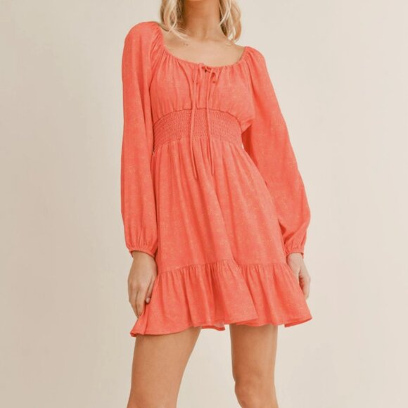 Ruffle Mini Dress with Puff Sleeves - Picture 3 of 3